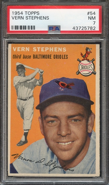 1954 TOPPS 54 VERN STEPHENS PSA NM 7