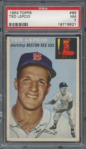 1954 TOPPS 66 TED LEPCIO PSA NM 7