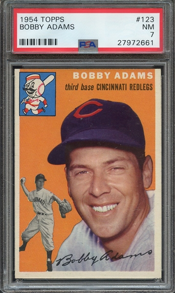 1954 TOPPS 123 BOBBY ADAMS PSA NM 7