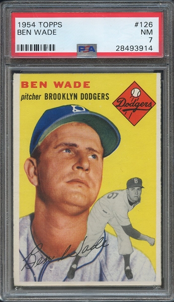 1954 TOPPS 126 BEN WADE PSA NM 7