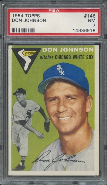 1954 TOPPS 146 DON JOHNSON PSA NM 7