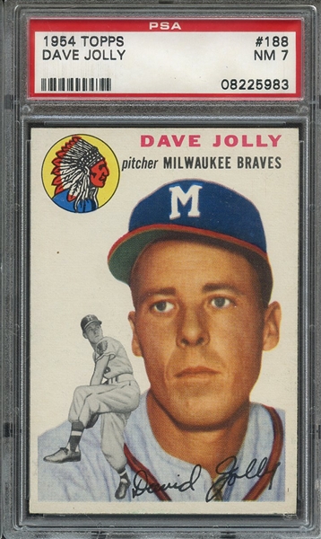 1954 TOPPS 188 DAVE JOLLY PSA NM 7