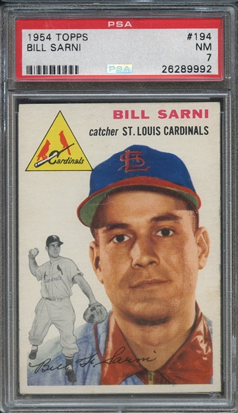 1954 TOPPS 194 BILL SARNI PSA NM 7