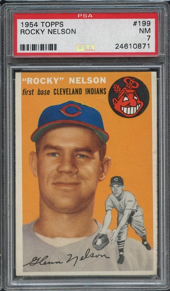 1954 TOPPS 199 ROCKY NELSON PSA NM 7
