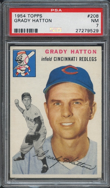 1954 TOPPS 208 GRADY HATTON PSA NM 7