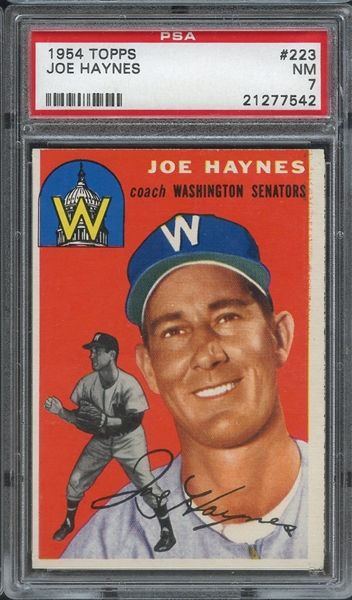 1954 TOPPS 223 JOE HAYNES PSA NM 7