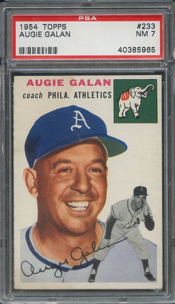 1954 TOPPS 233 AUGIE GALAN PSA NM 7