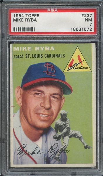 1954 TOPPS 237 MIKE RYBA PSA NM 7