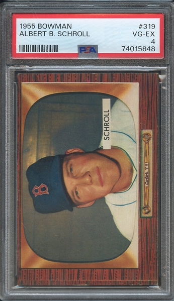 1955 BOWMAN 319 ALBERT B. SCHROLL PSA VG-EX 4
