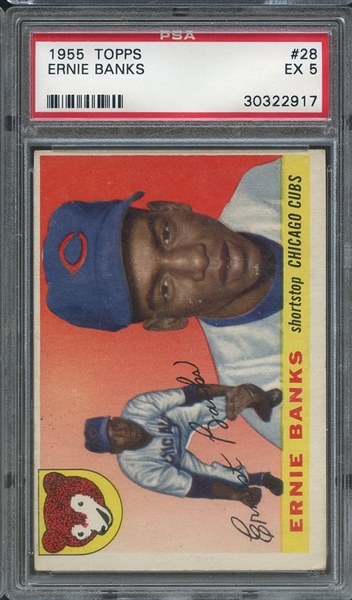 1955 TOPPS 28 ERNIE BANKS PSA EX 5