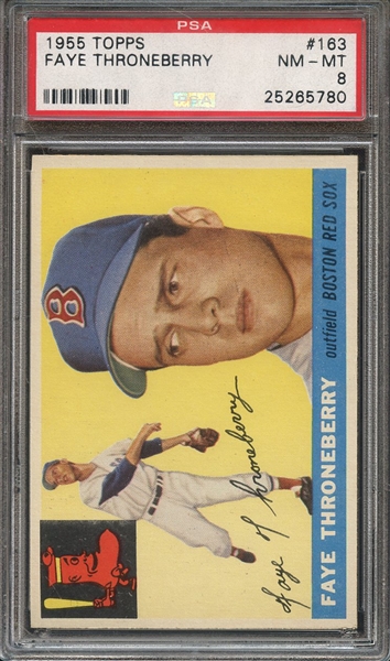 1955 TOPPS 163 FAYE THRONEBERRY PSA NM-MT 8