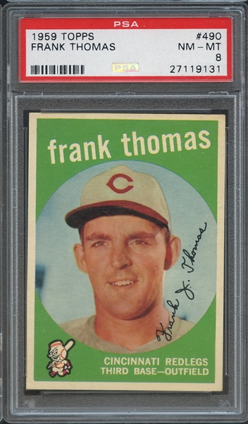 1959 TOPPS 490 FRANK THOMAS PSA NM-MT 8