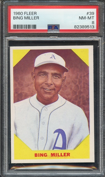 1960 FLEER 39 BING MILLER PSA NM-MT 8