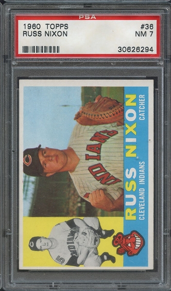 1960 TOPPS 36 RUSS NIXON PSA NM 7