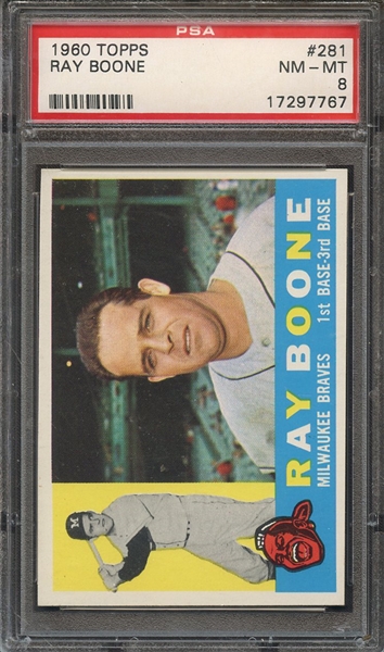 1960 TOPPS 281 RAY BOONE PSA NM-MT 8