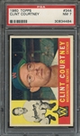 1960 TOPPS 344 CLINT COURTNEY PSA NM 7