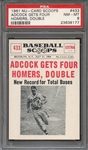 1961 NU-CARD SCOOPS 433 ADCOCK GETS FOUR HOMERS, DOUBLE PSA NM-MT 8