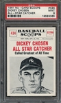 1961 NU-CARD SCOOPS 434 DICKEY CHOSEN ALL STAR CATCHER PSA MINT 9