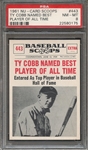 1961 NU-CARD SCOOPS 443 TY COBB NAMED BEST PLAYER OF ALL TIME PSA NM-MT 8
