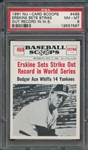 1961 NU-CARD SCOOPS 469 ERSKINE SETS STRIKE OUT RECORD IN W.S. PSA NM-MT 8
