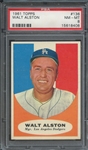 1961 TOPPS 136 WALT ALSTON PSA NM-MT 8