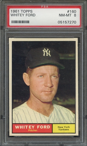 1961 TOPPS 160 WHITEY FORD PSA NM-MT 8