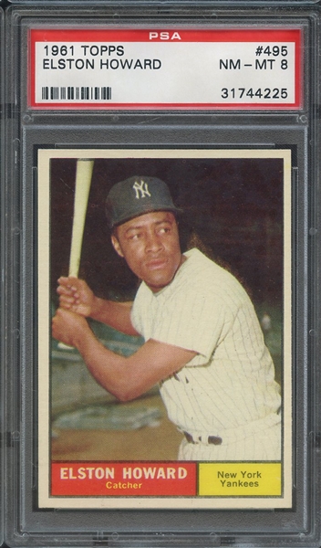 1961 TOPPS 495 ELSTON HOWARD PSA NM-MT 8