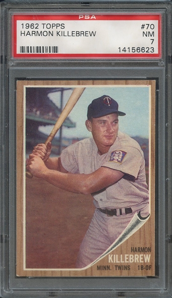 1962 TOPPS 70 HARMON KILLEBREW PSA NM 7