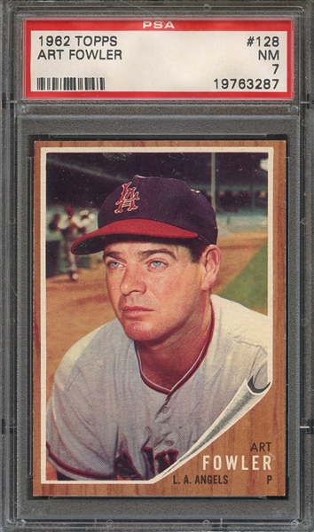 1962 TOPPS 128 ART FOWLER PSA NM 7