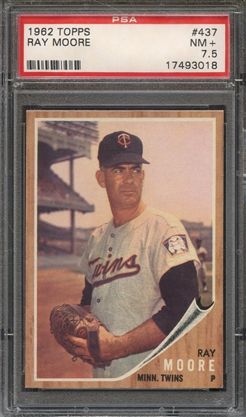 1962 TOPPS 437 RAY MOORE PSA NM+ 7.5