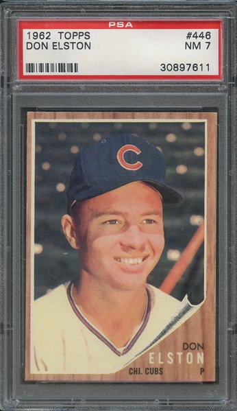 1962 TOPPS 446 DON ELSTON PSA NM 7