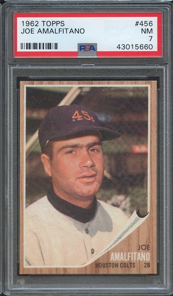 1962 TOPPS 456 JOE AMALFITANO PSA NM 7