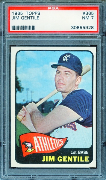1965 TOPPS 365 JIM GENTILE PSA NM 7
