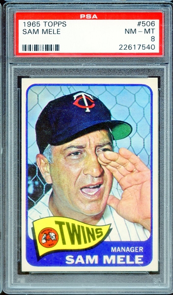 1965 TOPPS 506 SAM MELE PSA NM-MT 8