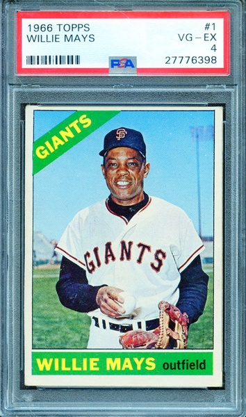 1966 TOPPS 1 WILLIE MAYS PSA VG-EX 4