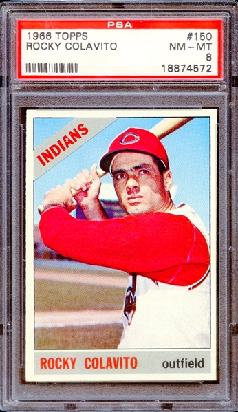 1966 TOPPS 150 ROCKY COLAVITO PSA NM-MT 8