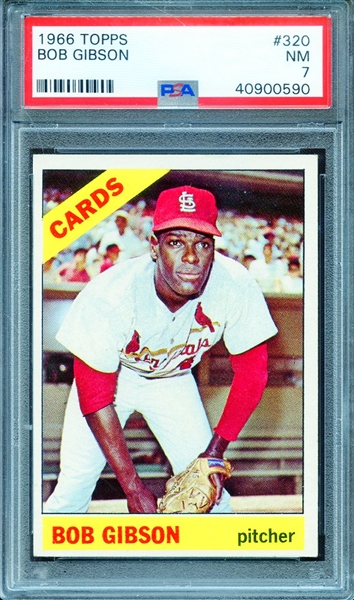 1966 TOPPS 320 BOB GIBSON PSA NM 7