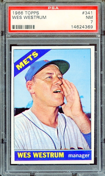 1966 TOPPS 341 WES WESTRUM PSA NM 7