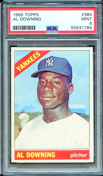 1966 TOPPS 384 AL DOWNING PSA MINT 9