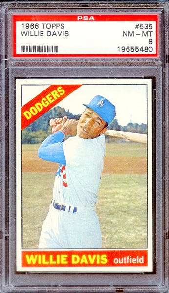 1966 TOPPS 535 WILLIE DAVIS PSA NM-MT 8