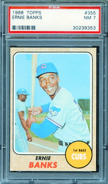1968 TOPPS 355 ERNIE BANKS PSA NM 7