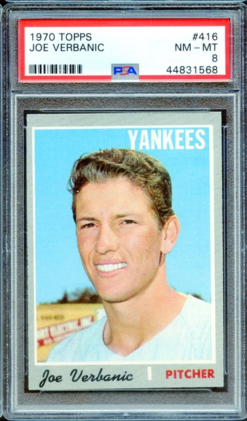 1970 TOPPS 416 JOE VERBANIC PSA NM-MT 8