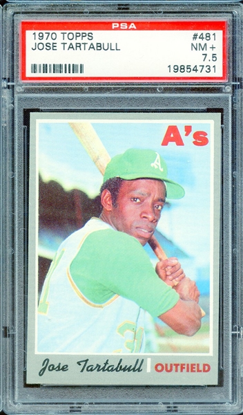1970 TOPPS 481 JOSE TARTABULL PSA NM+ 7.5
