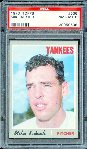 1970 TOPPS 536 MIKE KEKICH PSA NM-MT 8