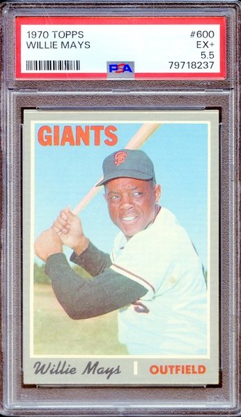 1970 TOPPS 600 WILLIE MAYS PSA EX+ 5.5