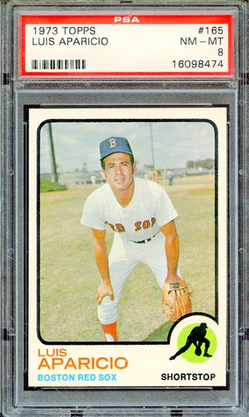 1973 TOPPS 165 LUIS APARICIO PSA NM-MT 8