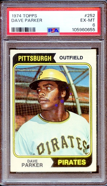 1974 TOPPS 252 DAVE PARKER PSA EX-MT 6