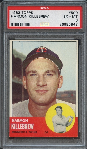 1963 TOPPS 500 HARMON KILLEBREW PSA EX-MT 6