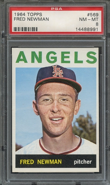 1964 TOPPS 569 FRED NEWMAN PSA NM-MT 8