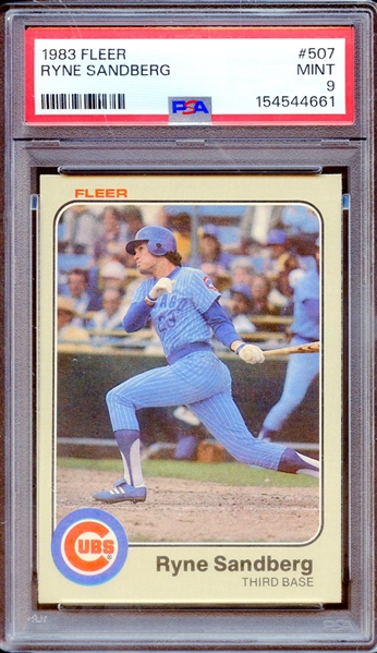 1983 FLEER 507 RYNE SANDBERG PSA MINT 9